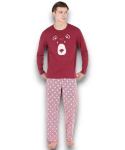 pijama-manga-larga-diseno-de-oso-hombre-tops-bottoms-24571