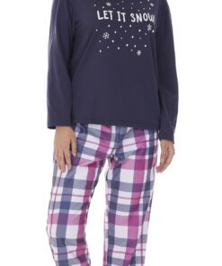 Pijama Suave Playera Algodón Pantalón Polar Dama Tops & Bottoms 25704