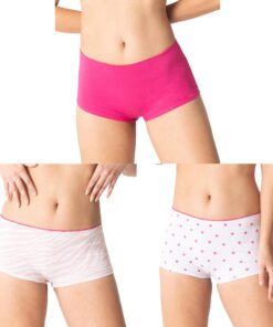 Bóxer Mini Corto Algodón Mujer 3 Piezas Tops & Bottoms 25890