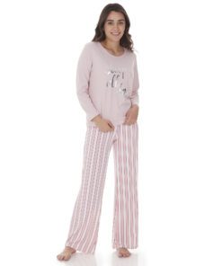 Pijama Manga Larga Algodón Dama Mujer Tops & Bottoms 25930