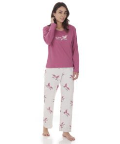 Pijama Dama Algodón Manga Larga Tops & Bottoms 25941