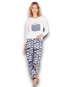 Pijama Manga Larga De Osos Para Mujer Tops & Bottoms 26995