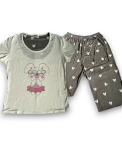 Pijama Manga Corta Estilo Capri Diseño Conejo Lazy Lola 3381