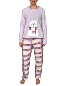 Pijama Pantalón Dama Polar Manga Larga Mujer 3400 Lazy Lola