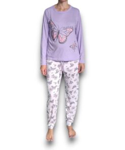 Pijama Manga Larga Diseño Mariposas Mujer Lazy Lola 3433