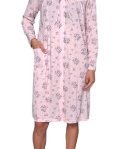 Pijama Bata Camisón Algodón Botones Manga Larga Intime 50717