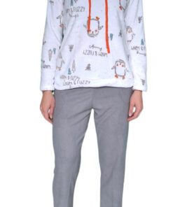 Pijama Polar Flannel Sudadera Con Gorro Dama Deborah 5368