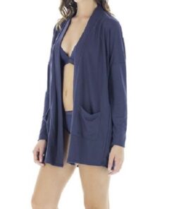 Cárdigan Suéter Largo Bata Gris Nebraska Dama 72705 Skiny