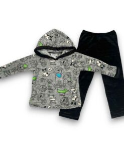 Pijama Polar Con Gorro Diseño De Perros Niño Sleepy 9455