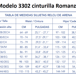 Cinturilla Silueta Reloj de Arena Cierre 3302 Romanza – Corsetería