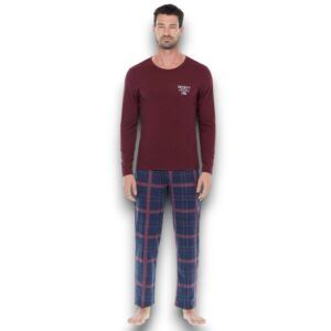 pijama-manga-larga-con-pantalon-de-cuadros-hombre-skiny76755