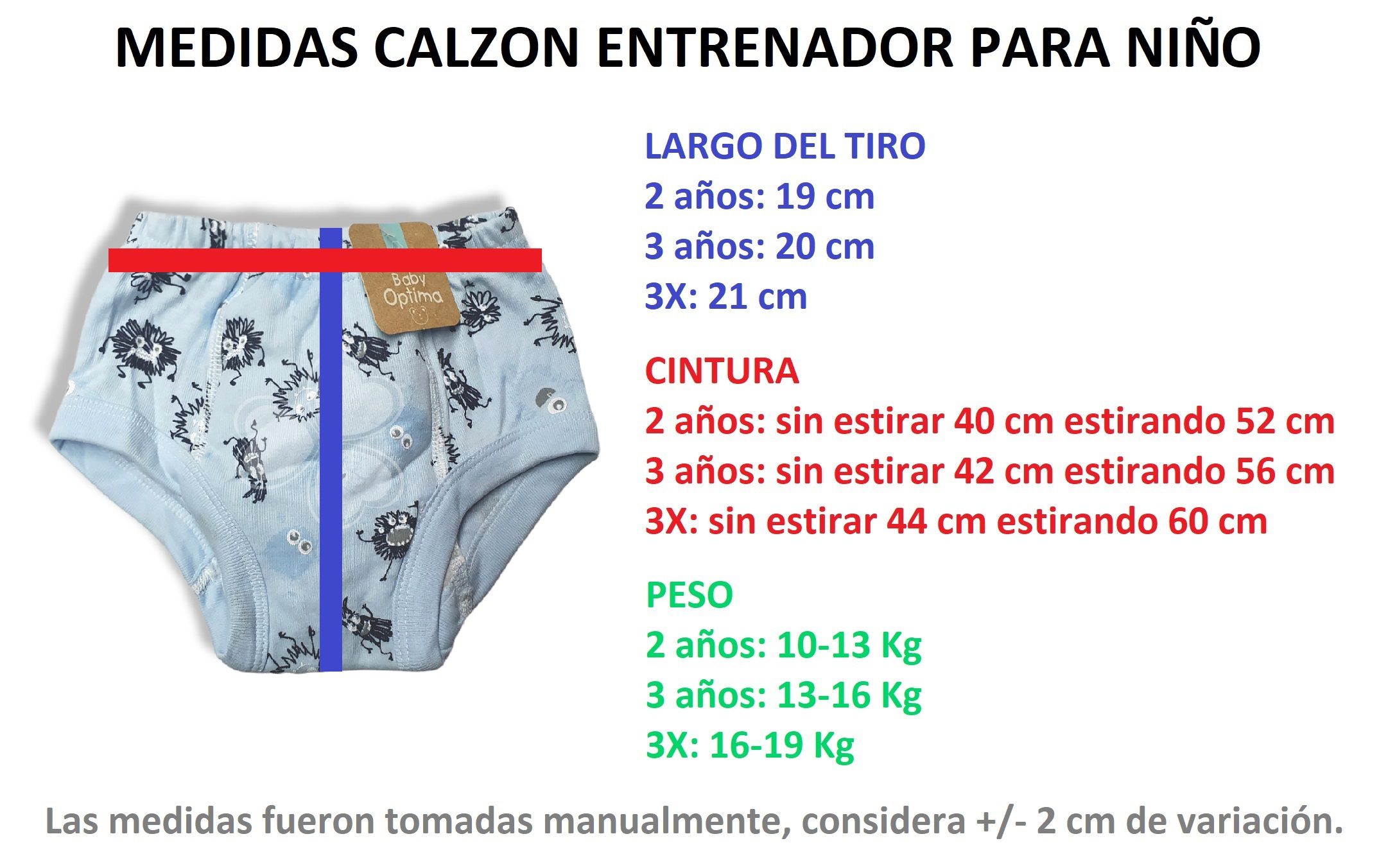 Calzón Entrenador Niño Reutilizable Tela Lavable Optima