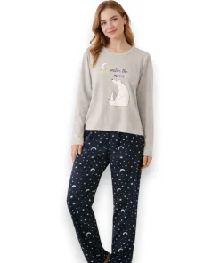 pijama-oso-de-polar-manga-larga-intime-lingerie-15915est-star-mujer