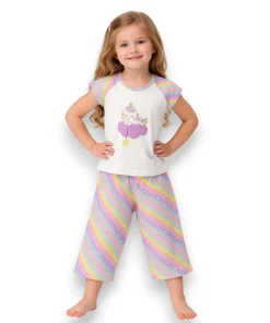 pijama-unicornio-algodon-manga-corta-capri-sleepy-7285-nina