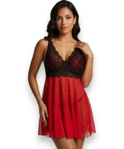 baby-doll-vestido-con-encaje-y-tanga-sexy-rojo-bras-jade-9644